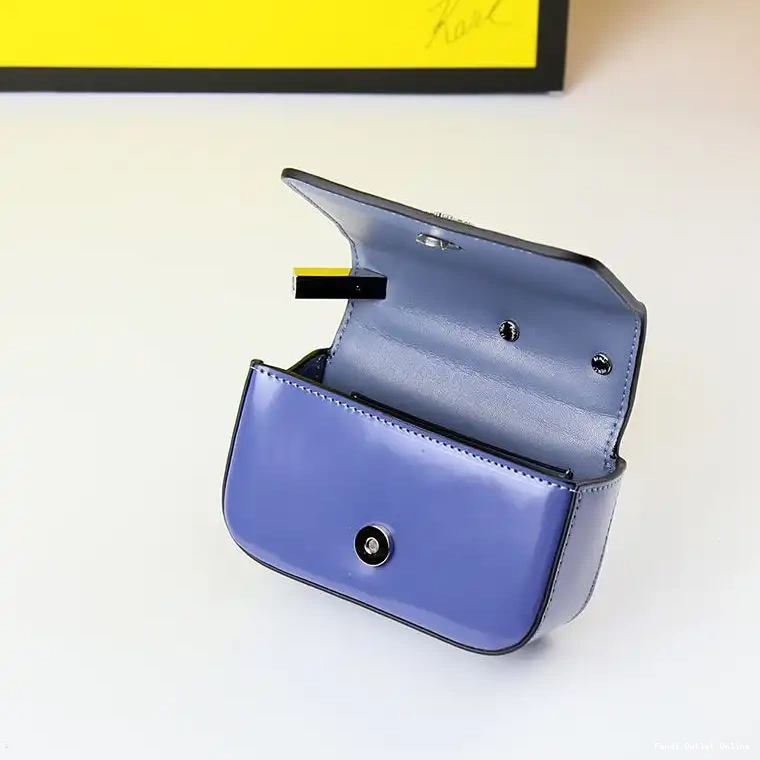 Affordable Blue Calf In Leather Fendi F Bag Nano 0510